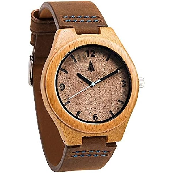 Amazon.com: Treehut Wooden Watches for Men, Maple Burl Bamboo